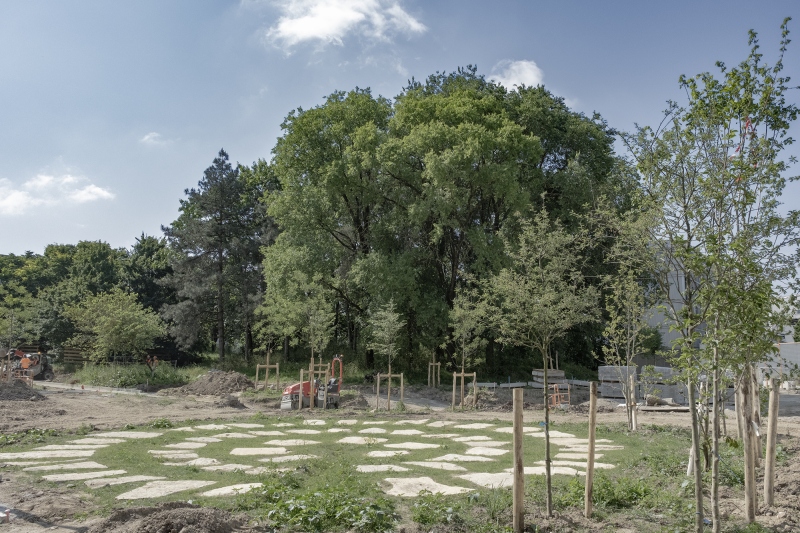 Illustration - en chantier, vue du Parc des Rossignols © D&A