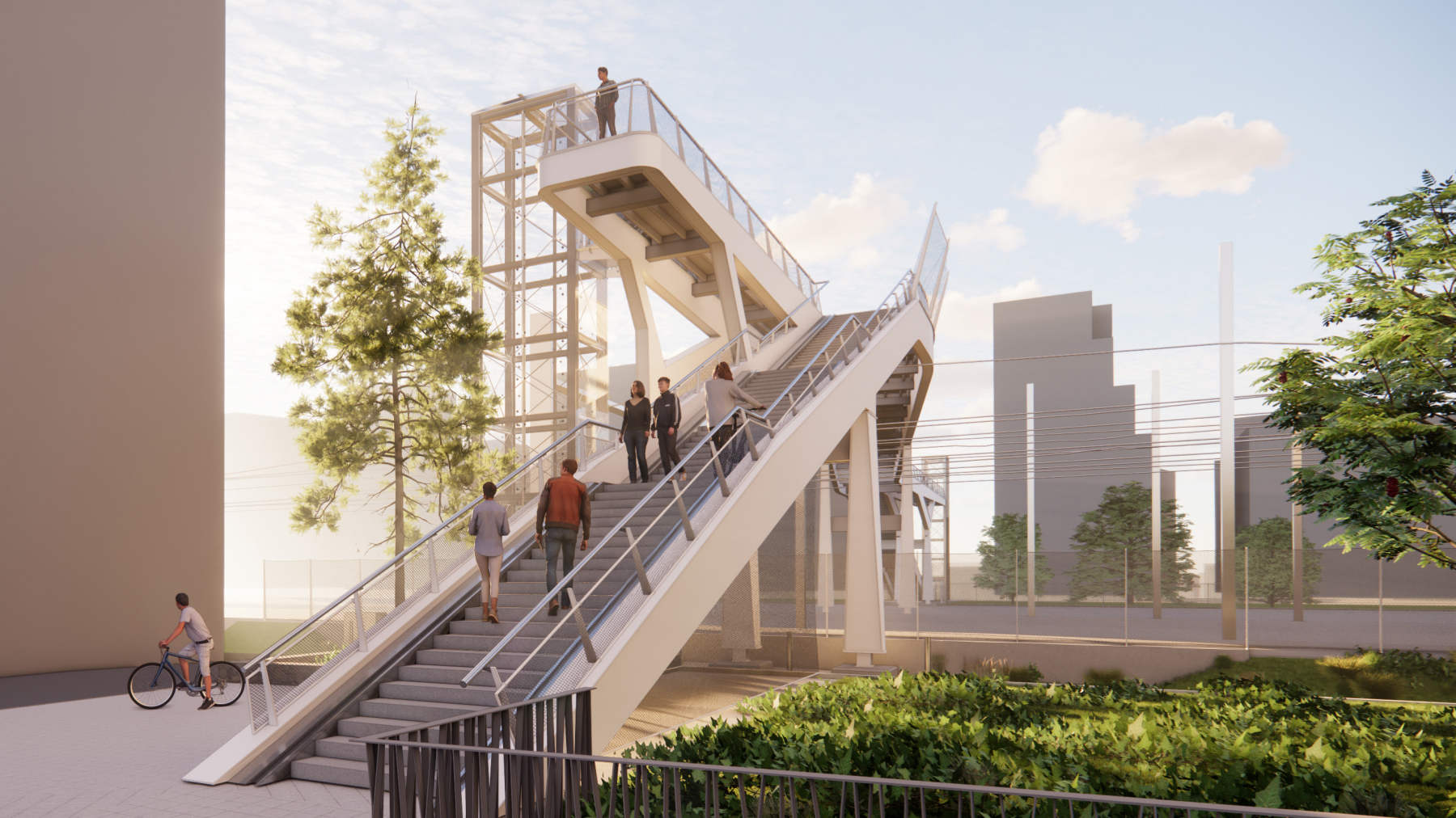 Illustration - Vue depuis le square Geneviève De Gaulle-Anthonioz côté Annemasse