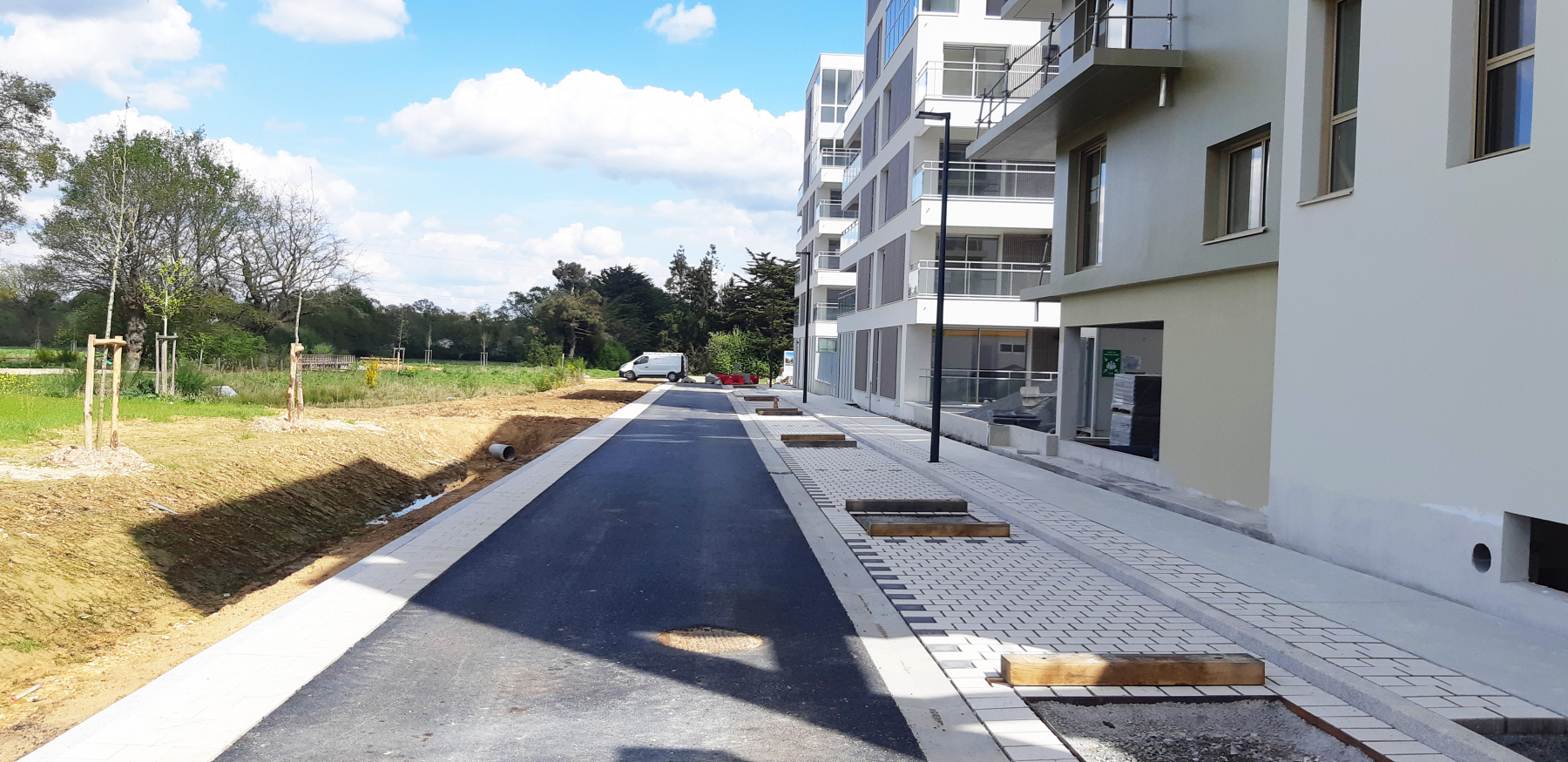 Illustration - La rue des Tusseaux en cours de chantier, en avril 2022