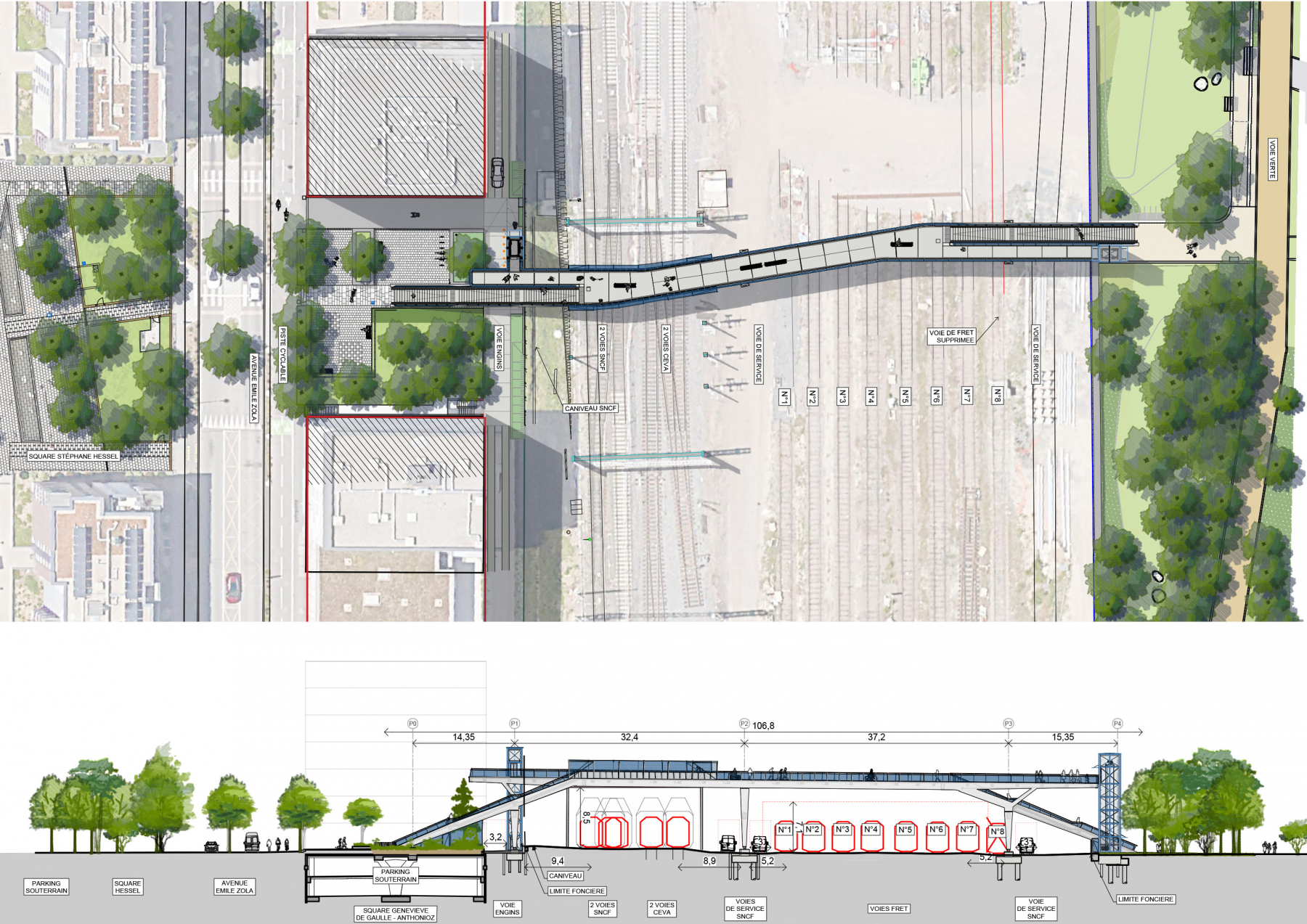 Illustration - Plan masse et élévation