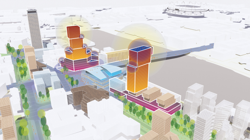 Illustration - Cœur Pleyel : Cœur battant du territoire avec sa forte intensité et ses nouveaux points hauts