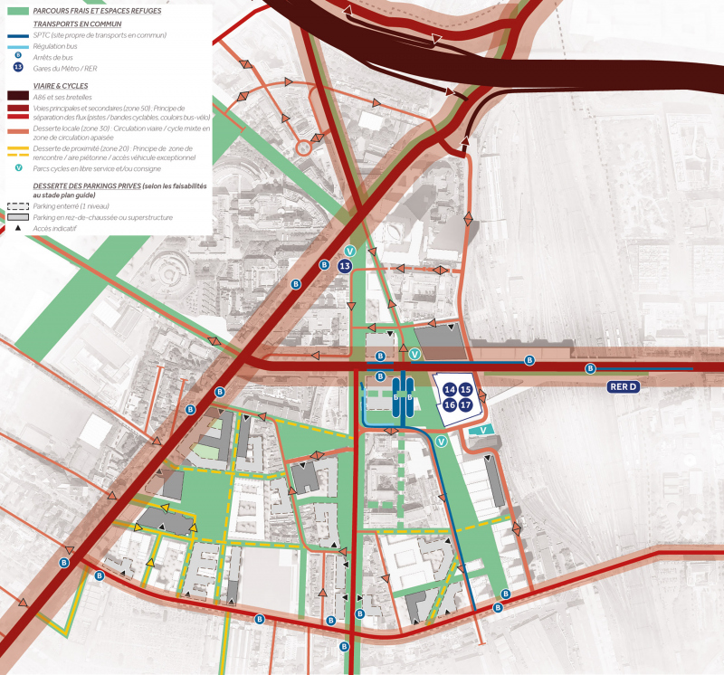 Illustration - Plan des principes de mobilités en synthèse