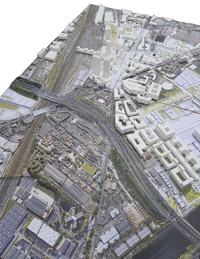 Illustration - Maquette de travail au 1000e – vue depuis le nord