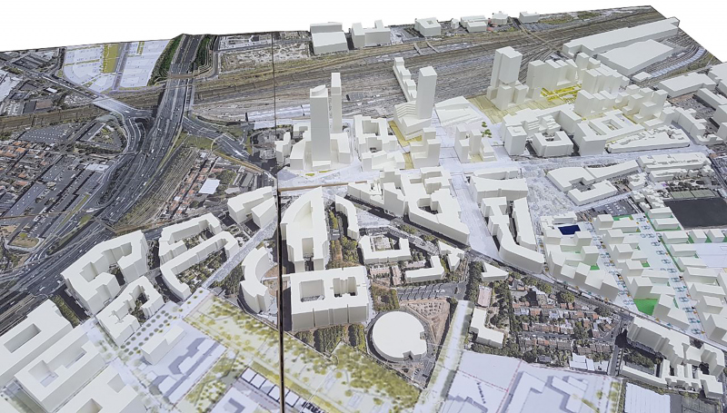 Illustration - Maquette de travail au 1000e – vue depuis l’ouest